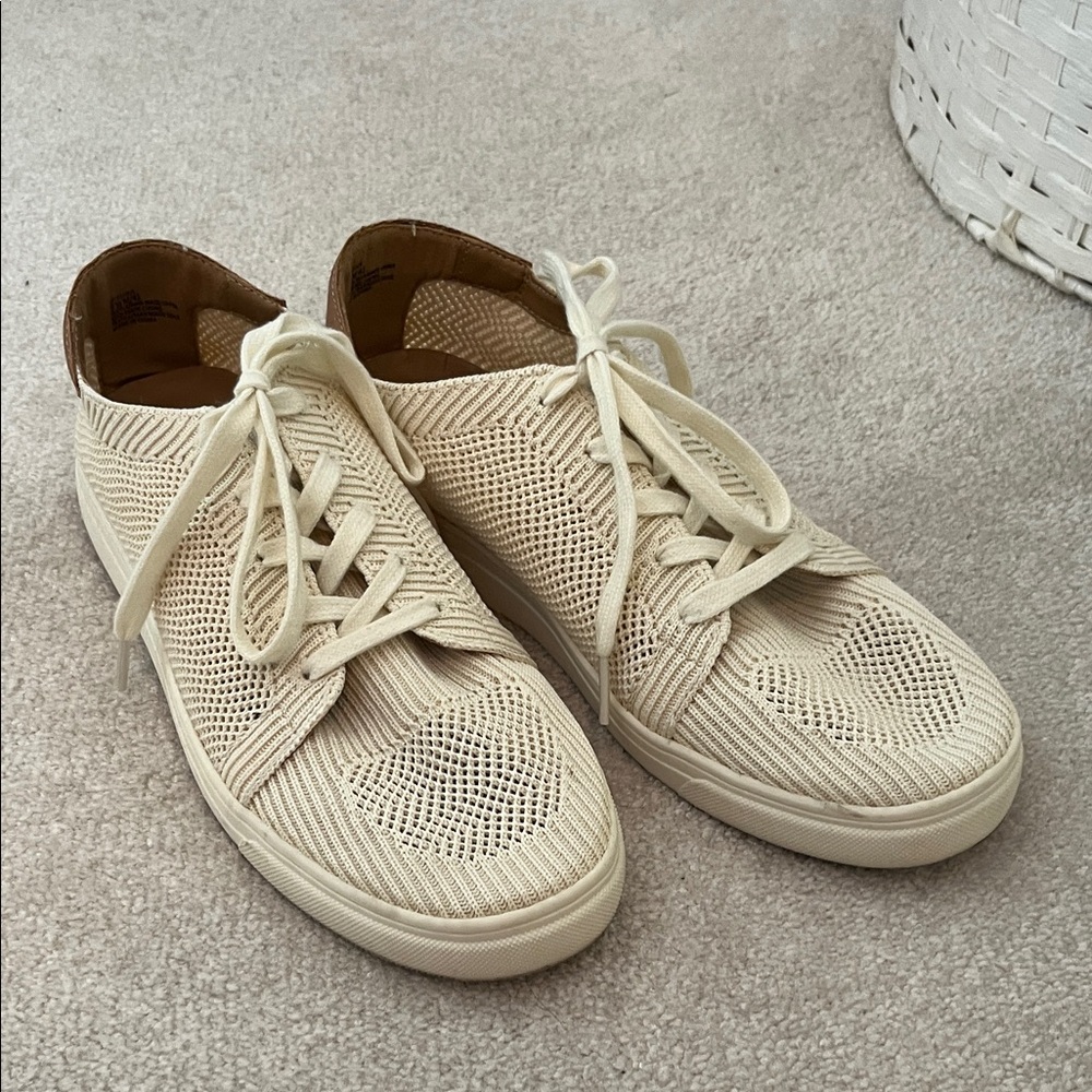 Lucky Brand Beige Knit Sneakers